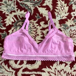 Auden Pink Lace Trim Bralette